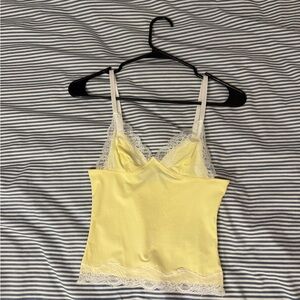 Yellow Lace Trim Camisole